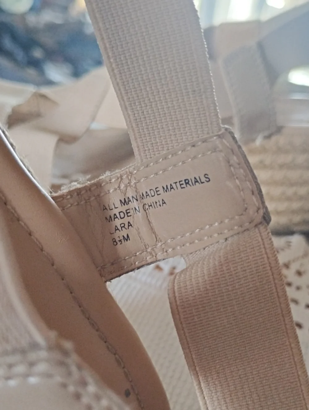 KAREN SCOTT Super Comfort Orthopedic Beige Elastic-Strap WedgeS 8.5